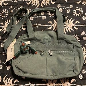 NWT Kipling Light Aloe Tonal Klara Crossbody Handbag 12.25" x 8.5" x 6"